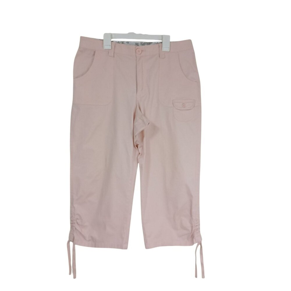 Lee Cropped Pants Womens Comfort Waistband Adjustable Hem Pink Size M